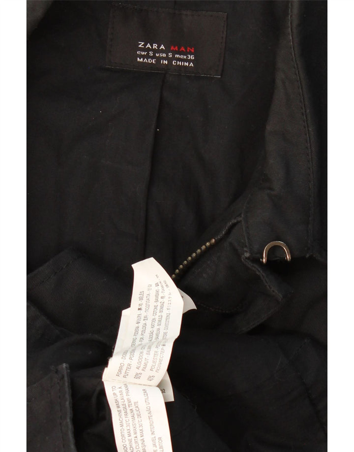 ZARA muški trenč kaput UK 36 mali crni pamuk