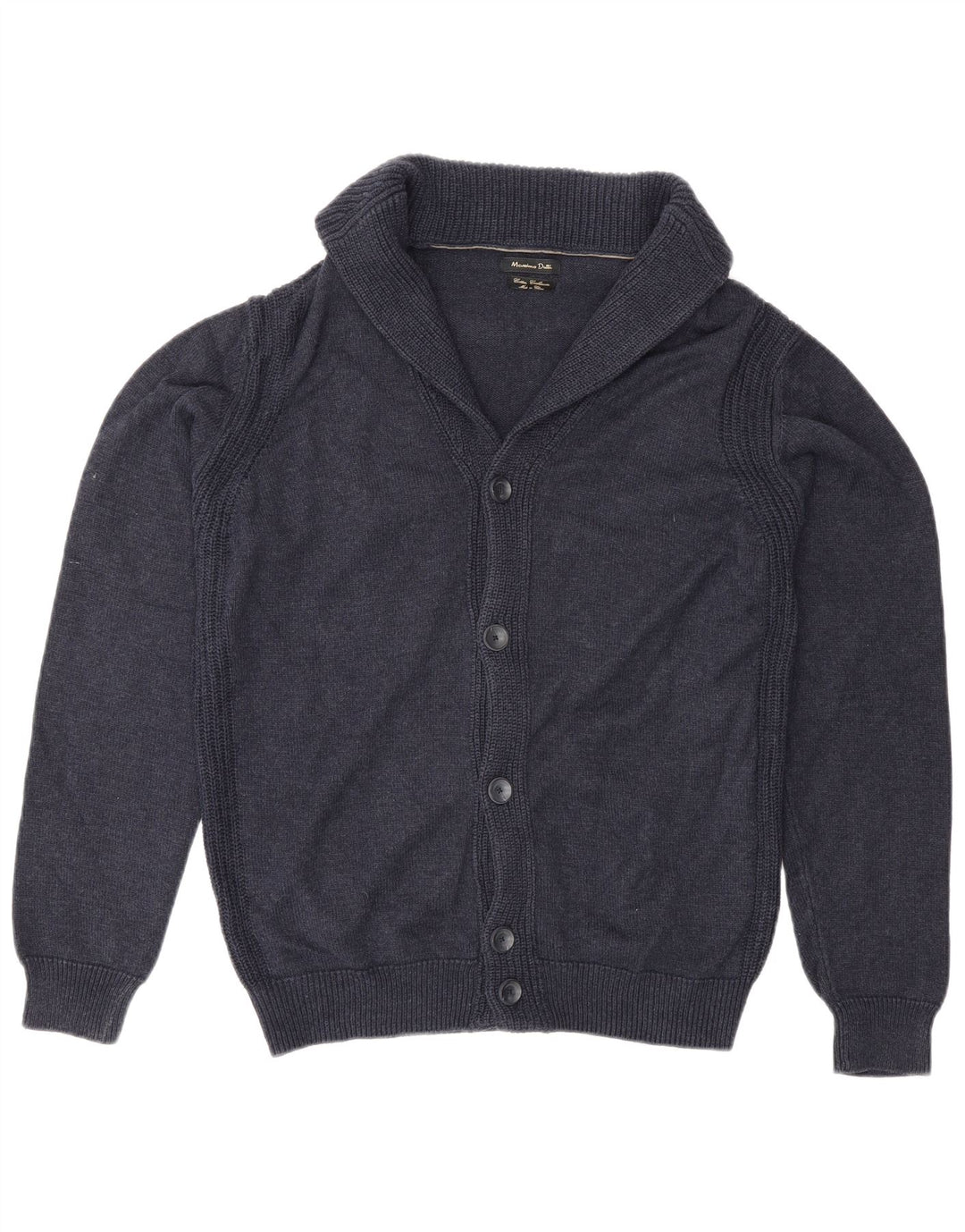 Massimo Dutti muški kardigan pulover srednje tamnoplave boje pamuka