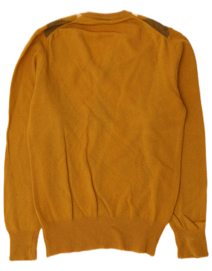 Cutty Sark muški džemper s V-izrezom Mali žuti Argyle/Diamond Wool