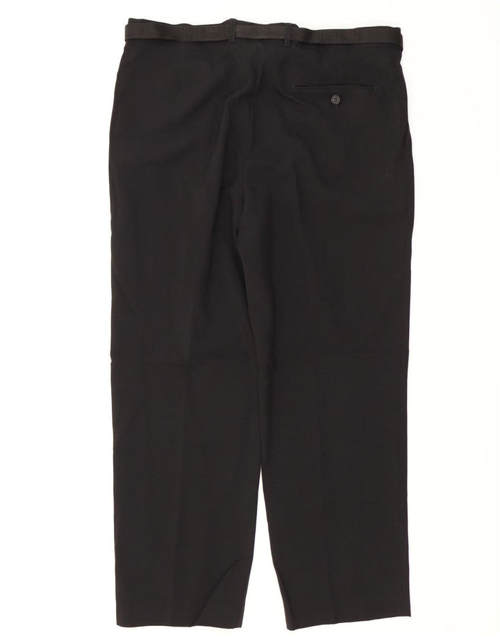 MARKS & SPENCER Muške chino hlače regularnog kroja W36 L29 crni poliester