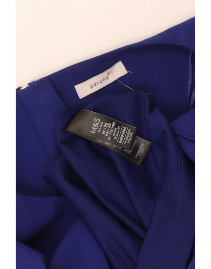 Marks & Spencer ženska Per Una haljina s prednjim plaštem s volanima UK 20 2XL plava
