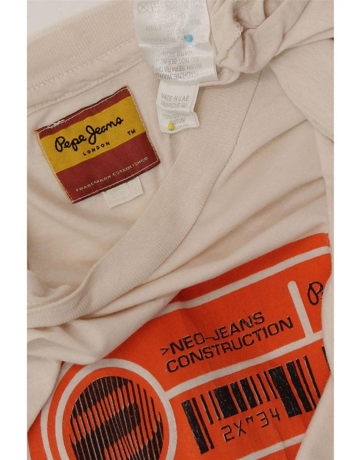 PEPE Jeans Muška majica kratkih rukava s grafičkim motivima Srednje bijeli pamuk