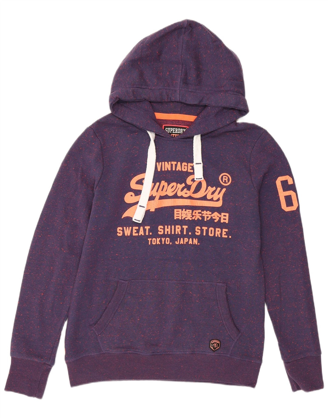 SUPERDRY muška majica s kapuljačom s kapuljačom, srednji ljubičasti pjegavi poliester