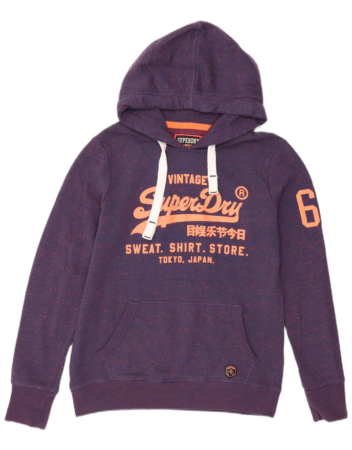 SUPERDRY muška majica s kapuljačom s kapuljačom, srednji ljubičasti pjegavi poliester