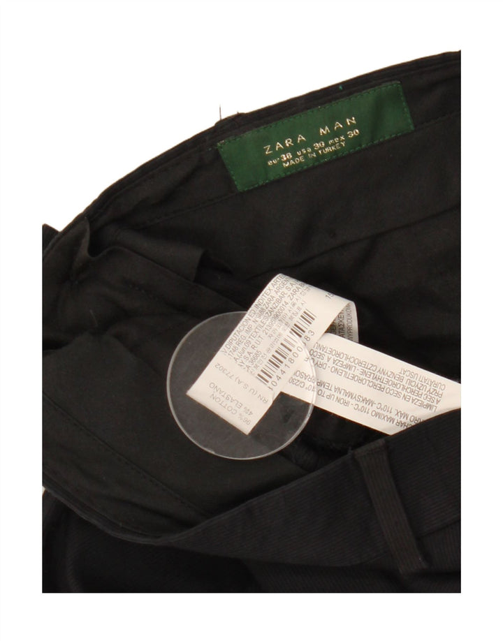 ZARA muške ravne chino hlače EU 38 male W30 L28 crni pamuk