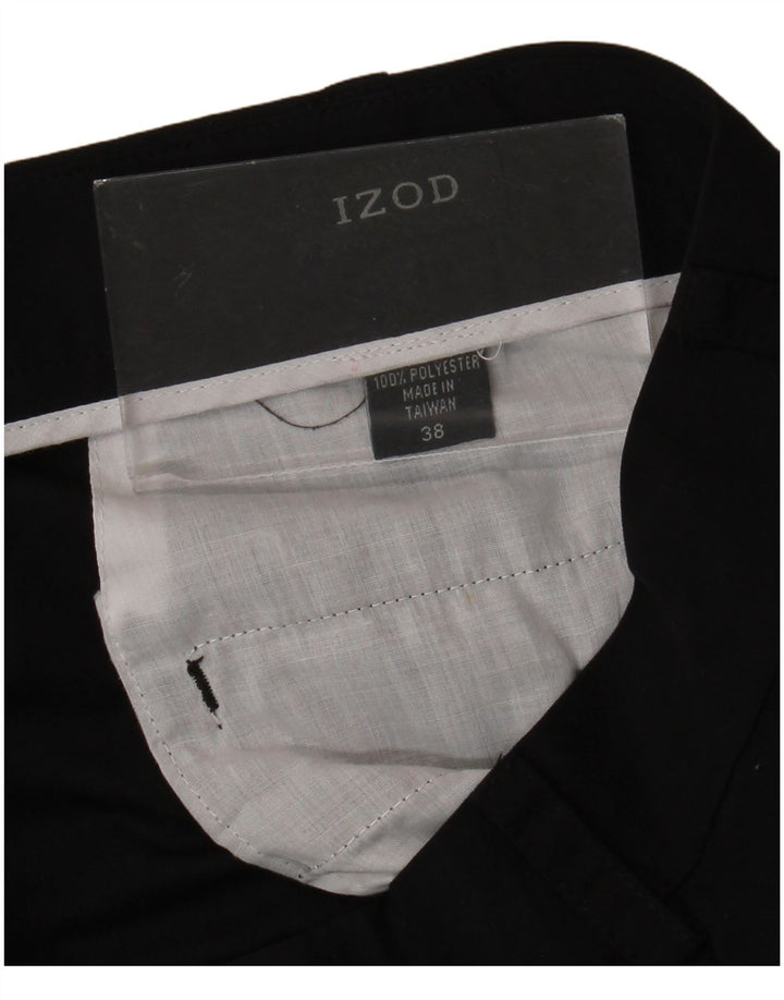 IZOD Muške chino kratke hlače s klinovima W38 XL crni poliester