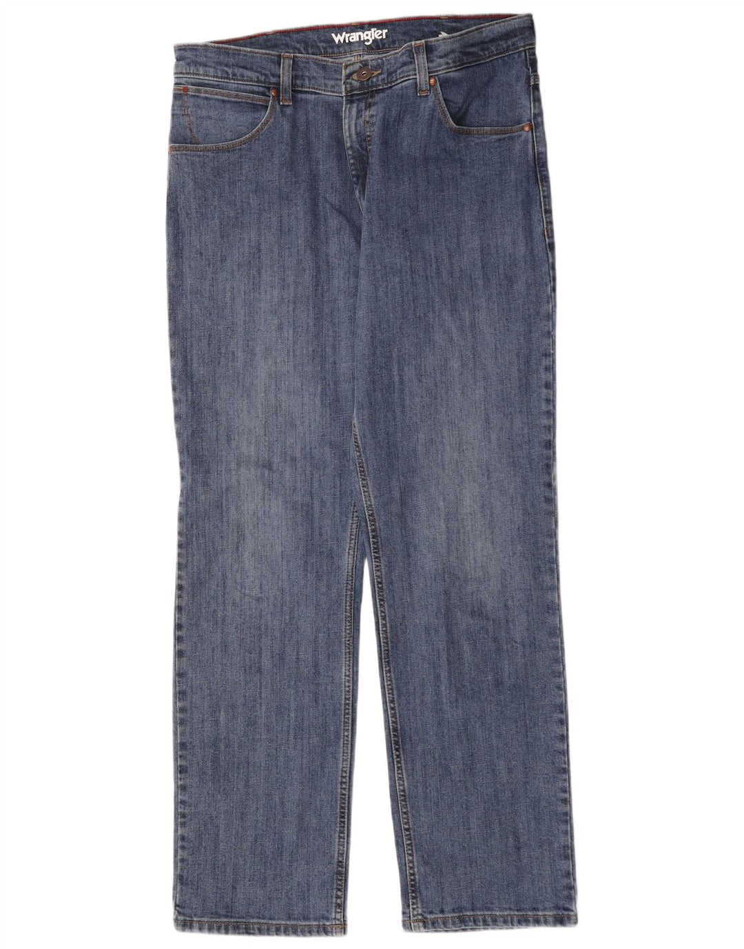 Wrangler muške ravne traperice W35 L32 plavi pamuk