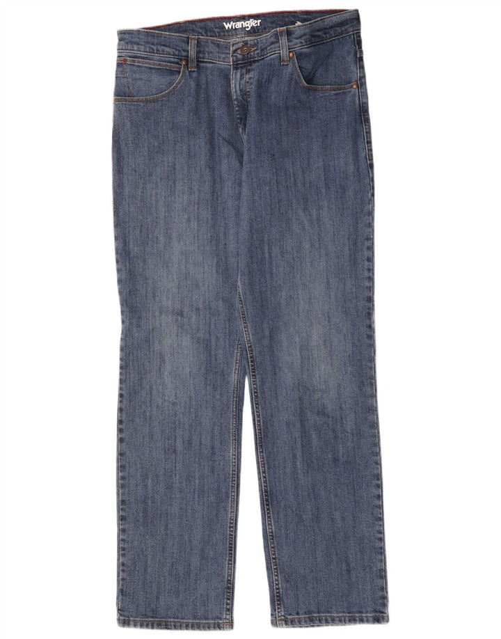 Wrangler muške ravne traperice W35 L32 plavi pamuk