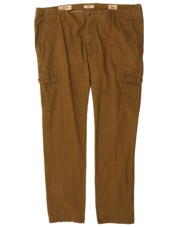 Marlboro Classics Mens Slim Fit Cargo Trousers W42 L34 Khaki Cotton