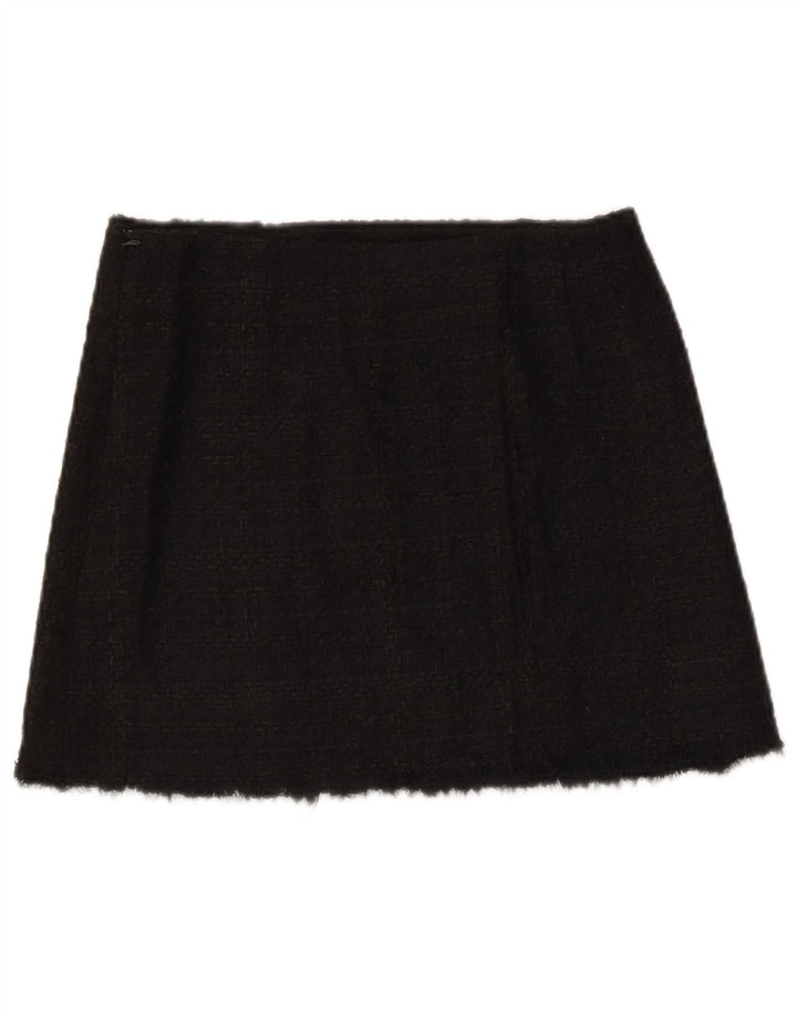 Zara ženska mini suknja mala W26 crni karirani akril