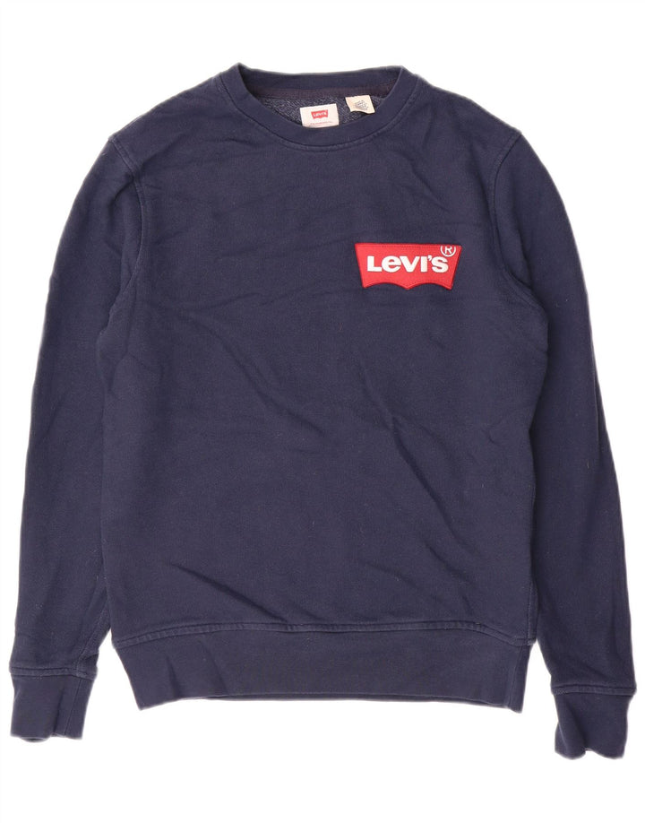 LEVI'S muški džemper s grafičkim motivima, mali tamnoplavi pamuk