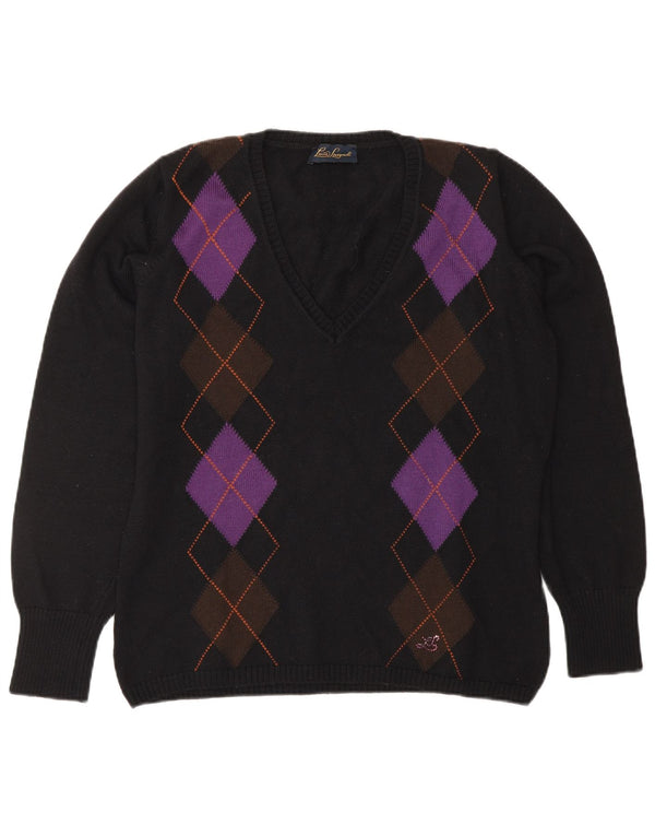 LUISA SPAGNOLI Ženski džemper s V-izrezom UK 14 Veliki crni