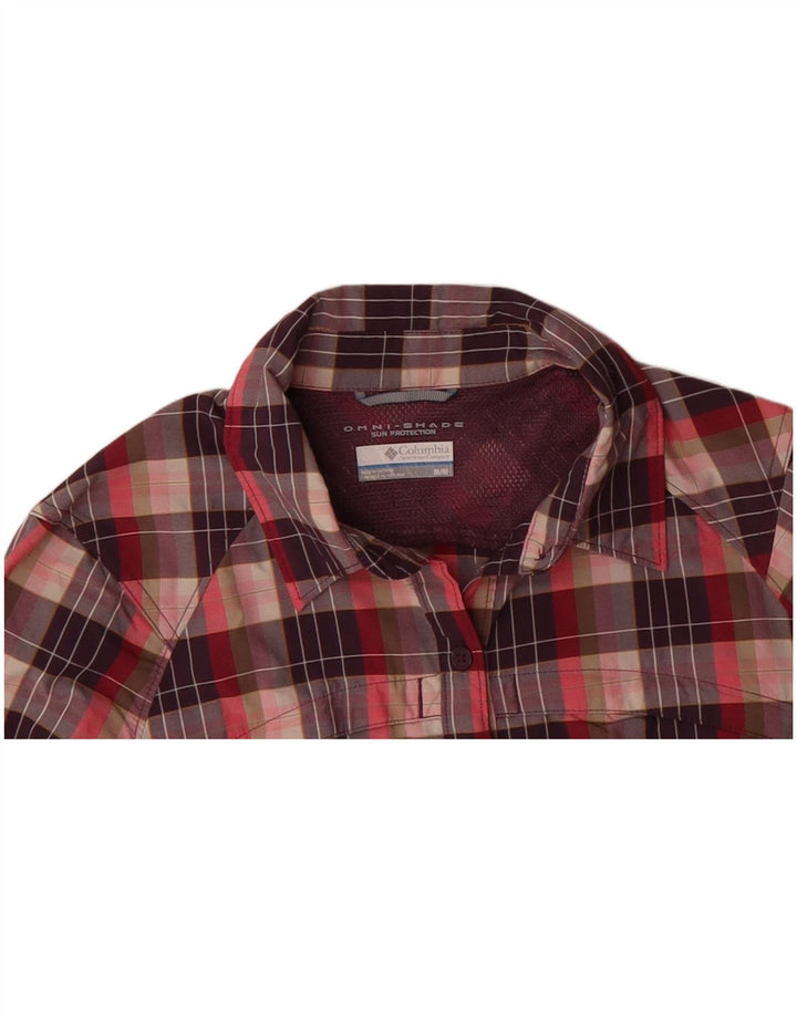 COLUMBIA Womens Omni-Shade Shirt UK 14 Medium Multicoloured Check Nylon