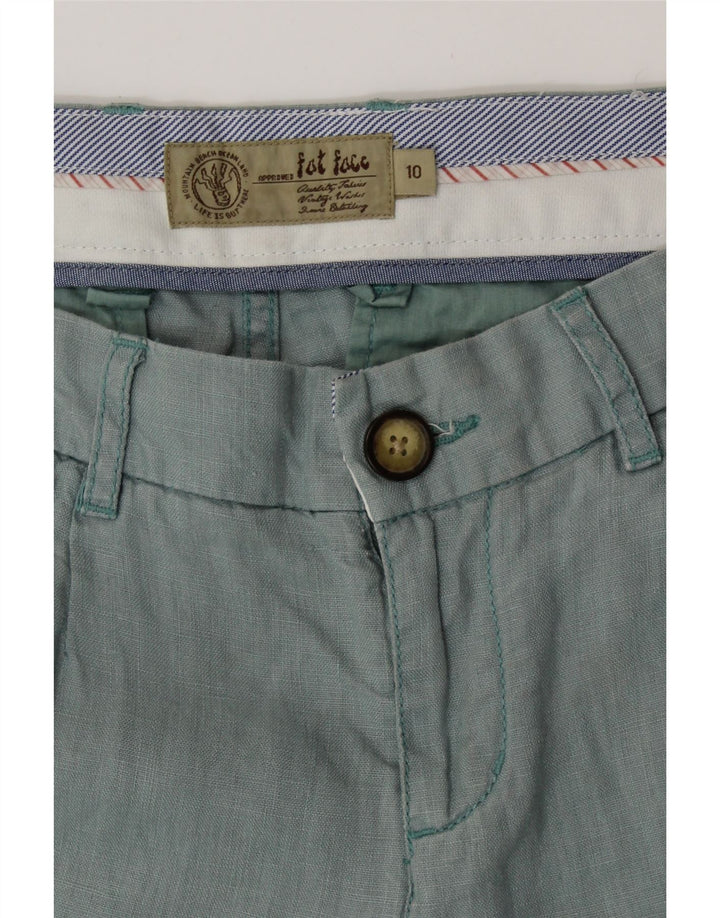 FAT FACE Ženske ravne ležerne hlače UK 10 male W32 L25 Zeleni lan