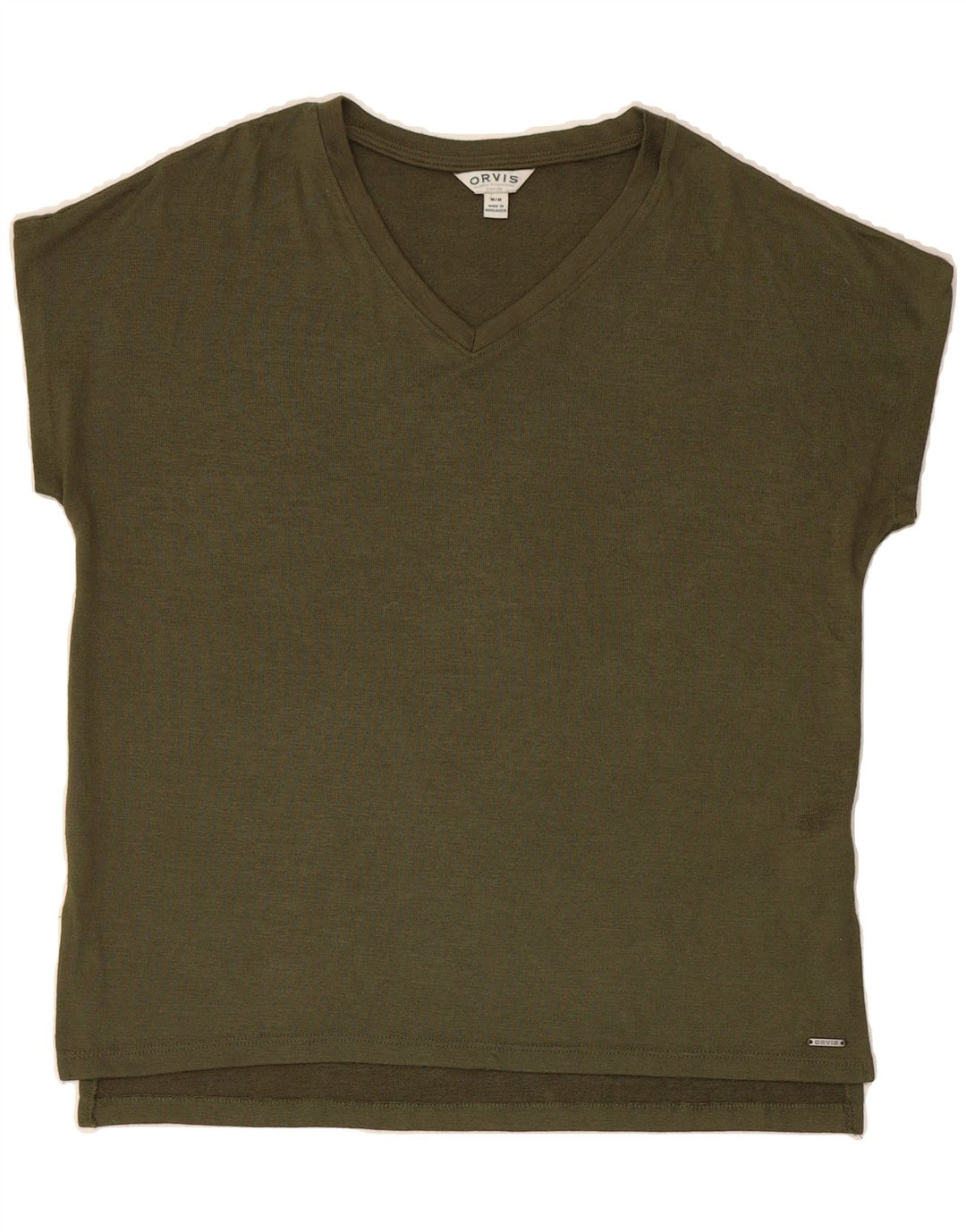ORVIS Womens T-Shirt Top UK 14 Medium Green Polyester Vintage Orvis and Second-Hand Orvis from Messina Hembry 