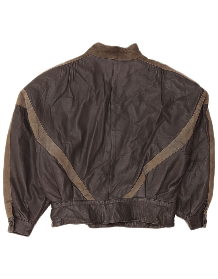 Lavorazione Artigiana ženska jakna IT 44 Srednje siva koža blokova boja