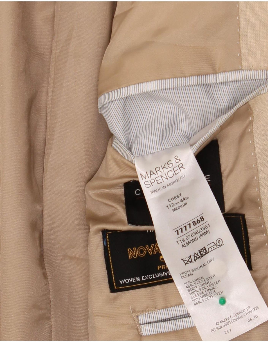 Marks & Spencer muška jakna sa 2 gumba UK 44 XL bež lan