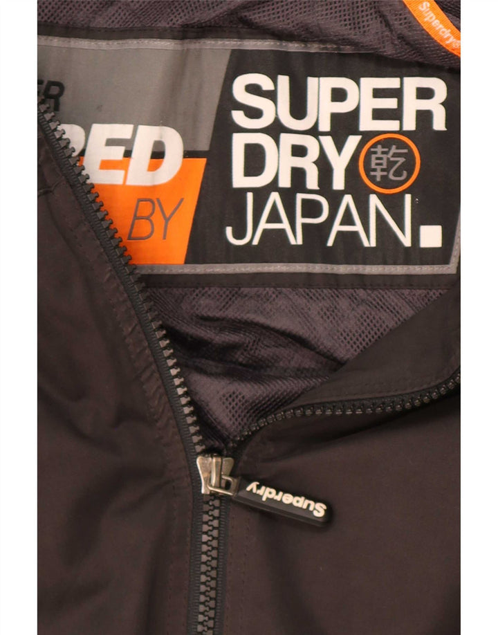 Superdry muška vjetrovka s kapuljačom UK 40 veliki crni poliester