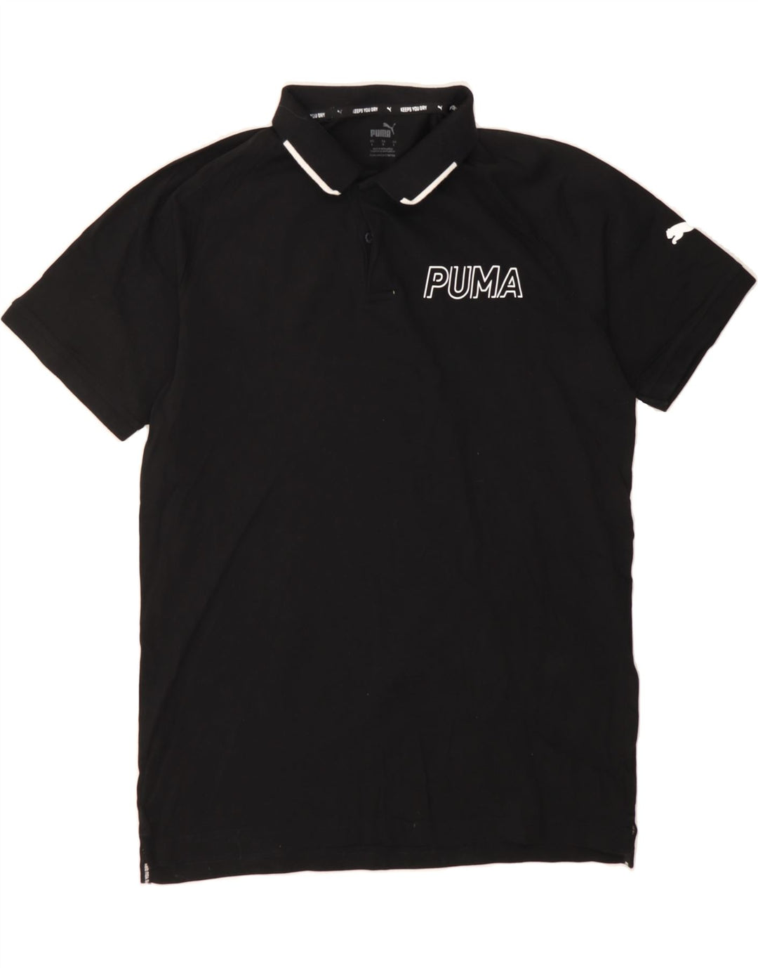 PUMA Mens Graphic Polo Shirt Large Black Cotton Vintage Puma and Second-Hand Puma from Messina Hembry 