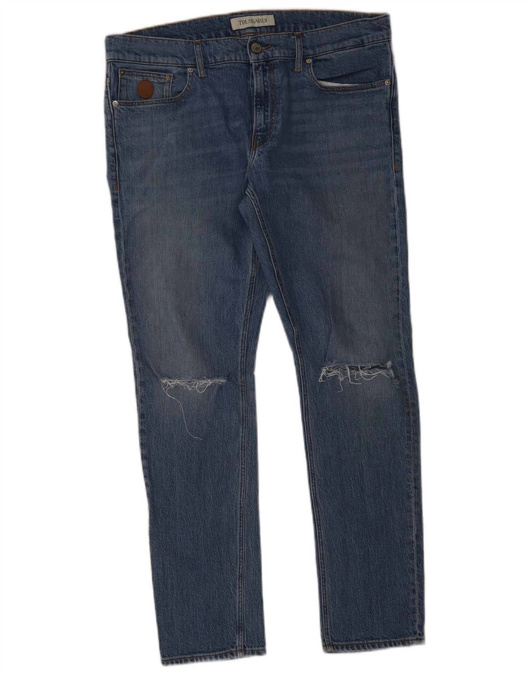 Trussardi muške uske traperice s oštećenjem W34 L31 plave