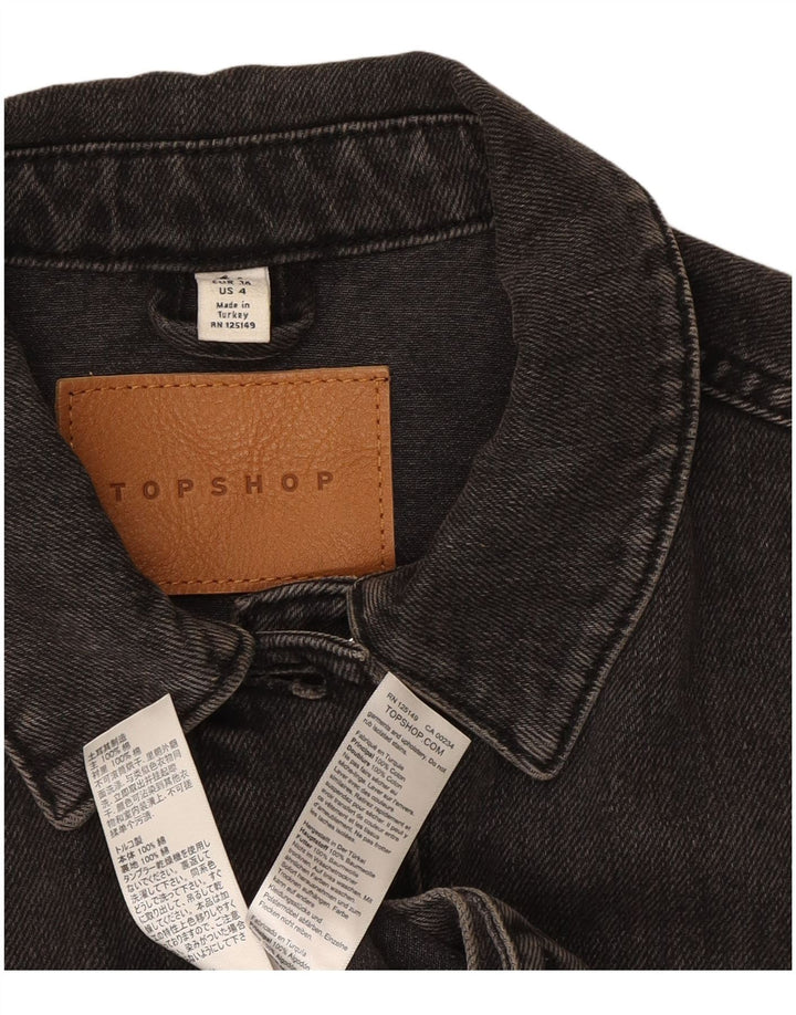 Topshop ženska prevelika traper jakna UK 8 Mala siva pamuk