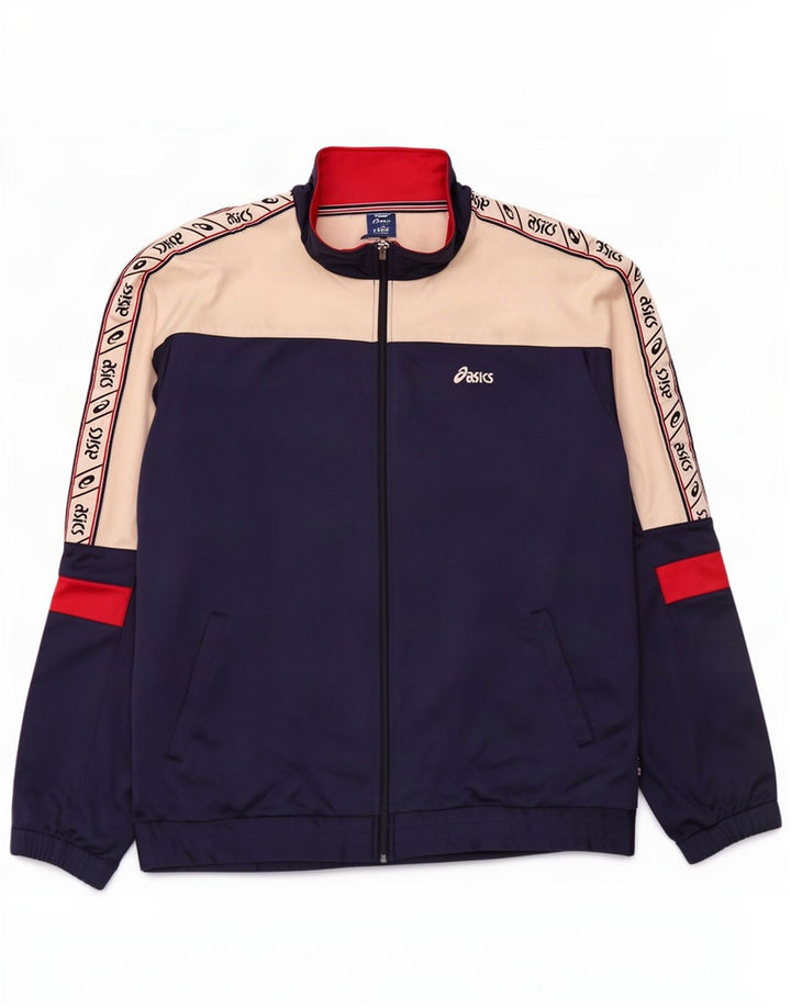 Asics muška grafička trenirka gornja jakna 2XL tamnoplava poliamidna boja