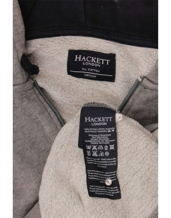 Hackett muški pulover s kapuljačom na patentni zatvarač, srednje sivi pamuk