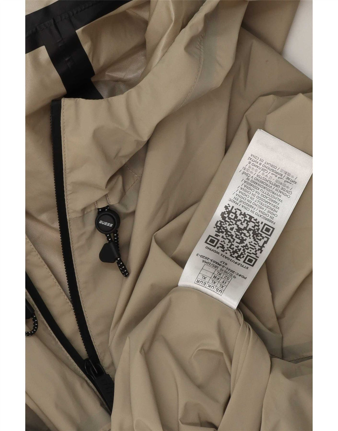 Guess muška kišna jakna s kapuljačom UK 42 XL bež polietilen