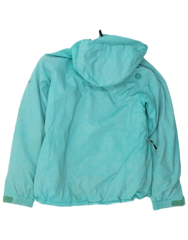 Animal Womens Hooded Windbreaker Jacket UK 12 Medium Turquoise Nylon