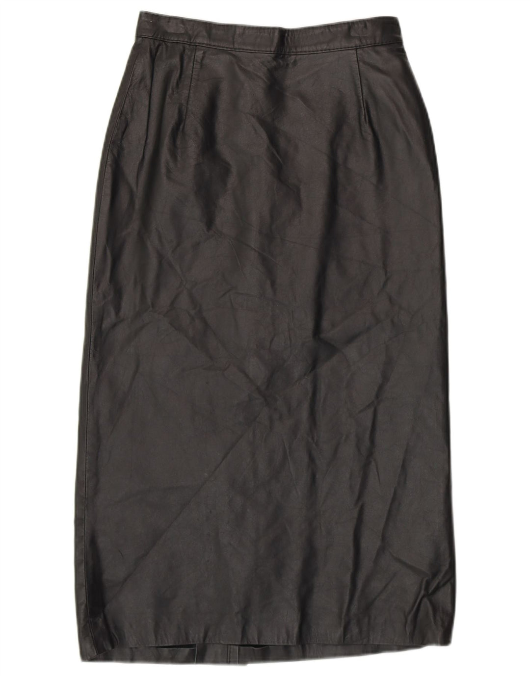 Vintage ženska kožna suknja visokog struka EU 42 velika crna kožna