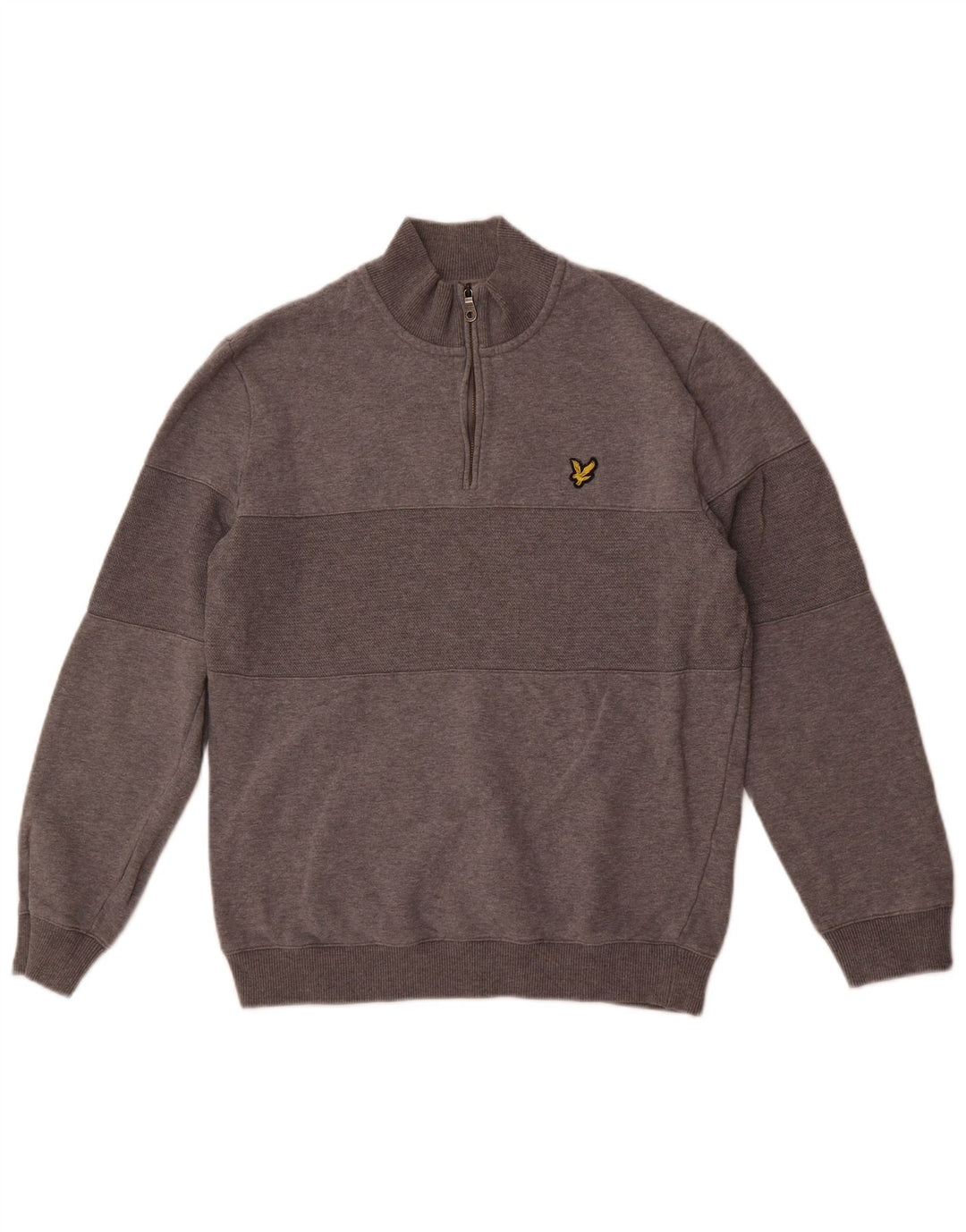 Lyle & Scott Muška majica s izrezom na patentni zatvarač Srednje sivi Pamuk
