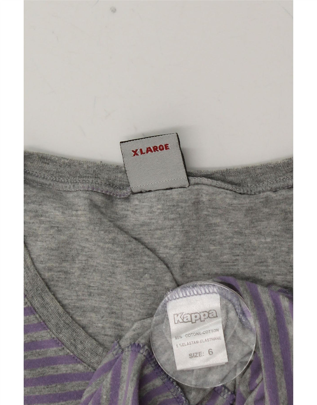 KAPPA muška majica kratkih rukava XL pamuk s ljubičastim prugama