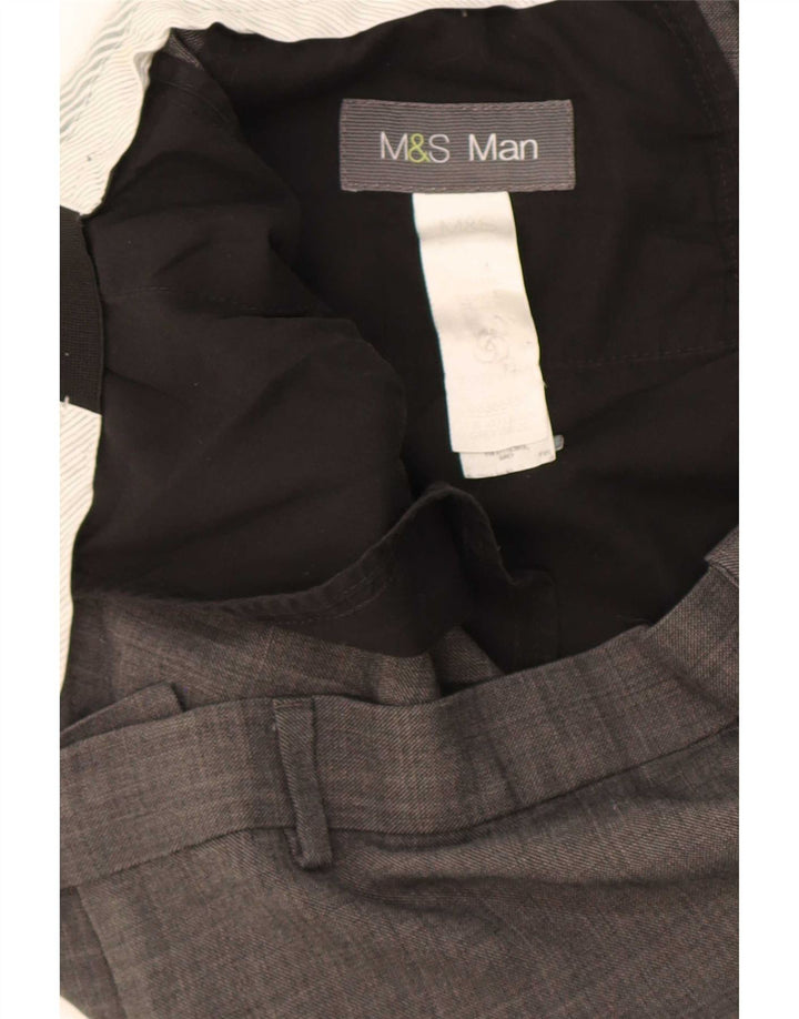 Marks & Spencer muške hlače ravnog odijela W38 L27 sivi poliester