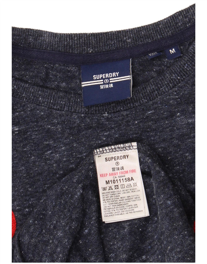 SUPERDRY muška majica kratkih rukava s grafičkim motivima, srednji tamnoplavi flekasti pamuk