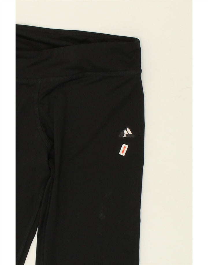 ADIDAS Womens Climalite Capri Leggings UK 12/14 Medium Black Polyester Vintage Adidas and Second-Hand Adidas from Messina Hembry 
