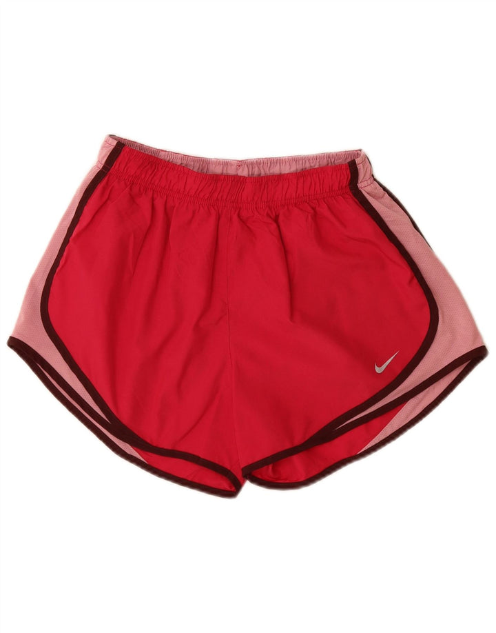 Nike Ženske Dri Fit Sportske Kratke Hlače UK 12 Medium Red Colourblock Poliester