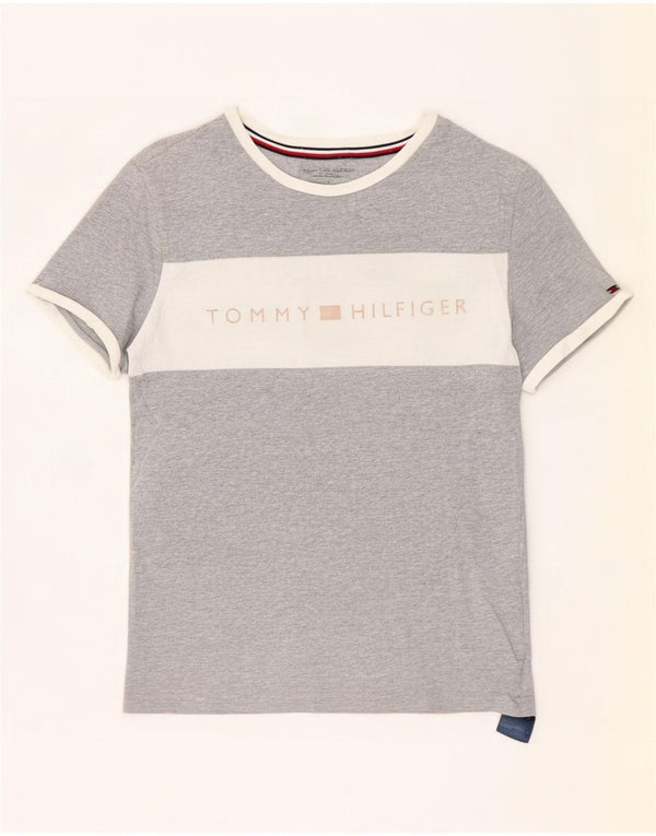 Tommy Hilfiger Muška majica kratkih rukava s grafičkim motivima Mali sivi pamuk u blokovima boja