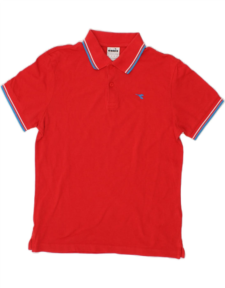 DIADORA Mens Polo Shirt Medium Red Cotton Vintage Diadora and Second-Hand Diadora from Messina Hembry 