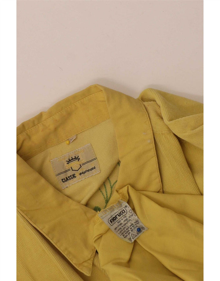 Fiorucci muška košulja od samta Srednje žuti cvjetni pamuk