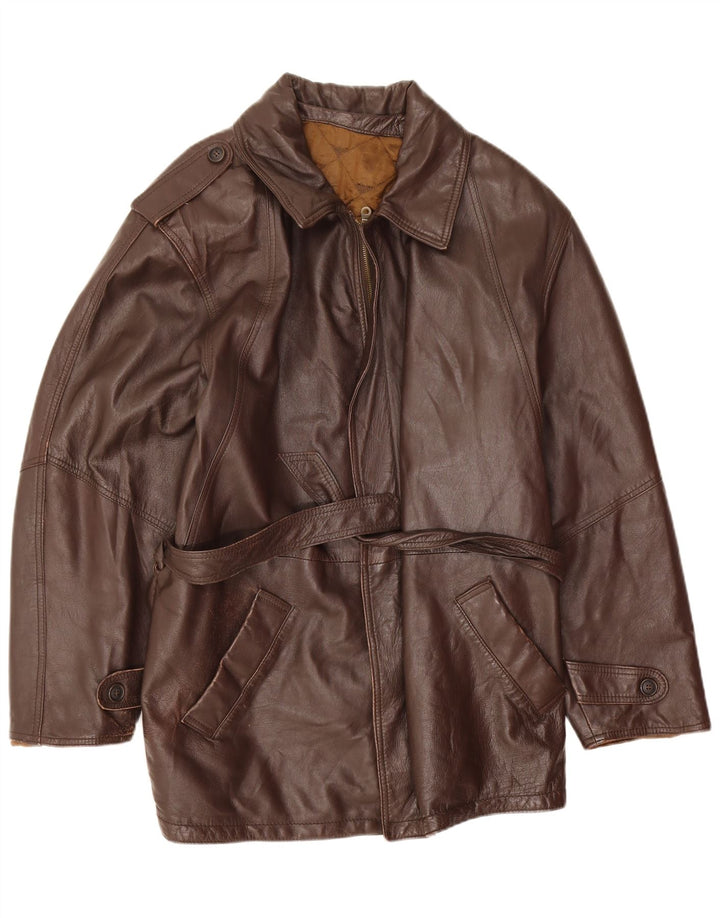 Vintage muška vojna kožna jakna IT 52 XL smeđa koža