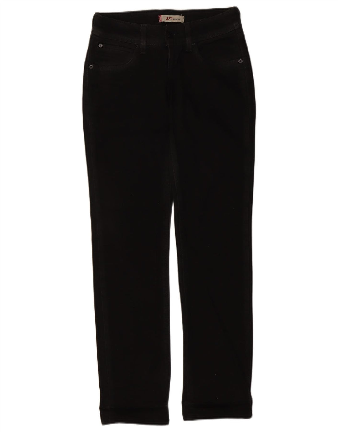 Levi's ženske 571 uske traperice W26 L30 crni pamuk