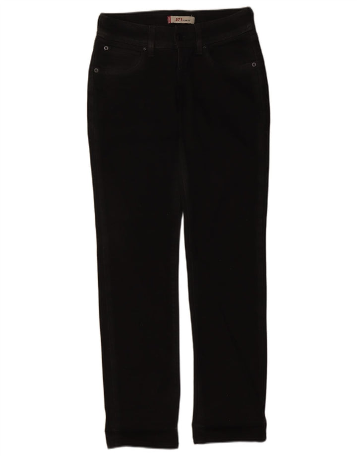 Levi's ženske 571 uske traperice W26 L30 crni pamuk