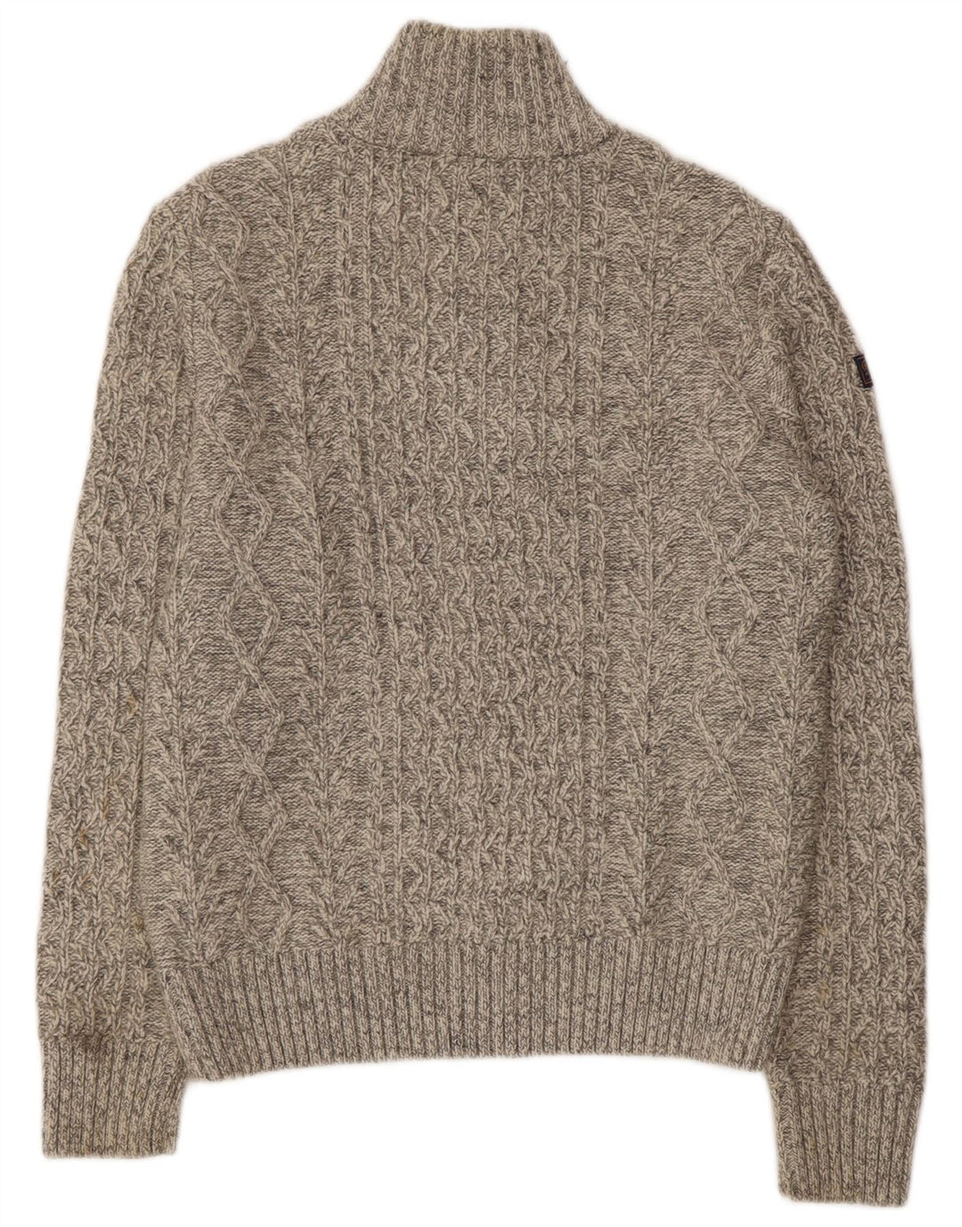 SUPERDRY muški džemper s izrezom i velikim bež vunenim pjegama