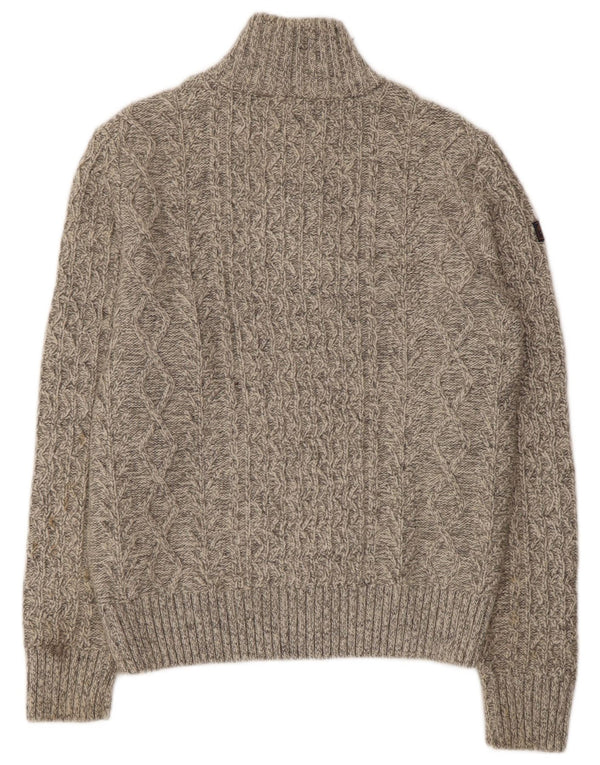 SUPERDRY muški džemper s izrezom i velikim bež vunenim pjegama