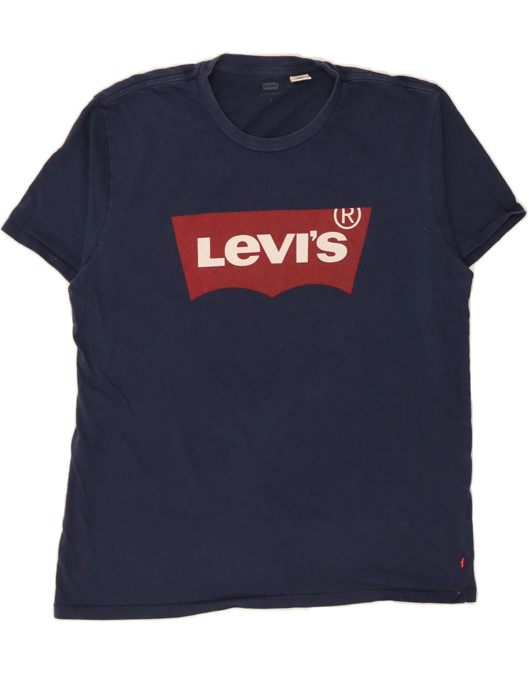 LEVI'S Mens Graphic T-Shirt Top Large Navy Blue Cotton Vintage Levi's and Second-Hand Levi's from Messina Hembry 