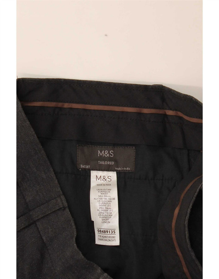 Marks & Spencer muške hlače ravnog odijela po mjeri W34 L29 sivi poliester