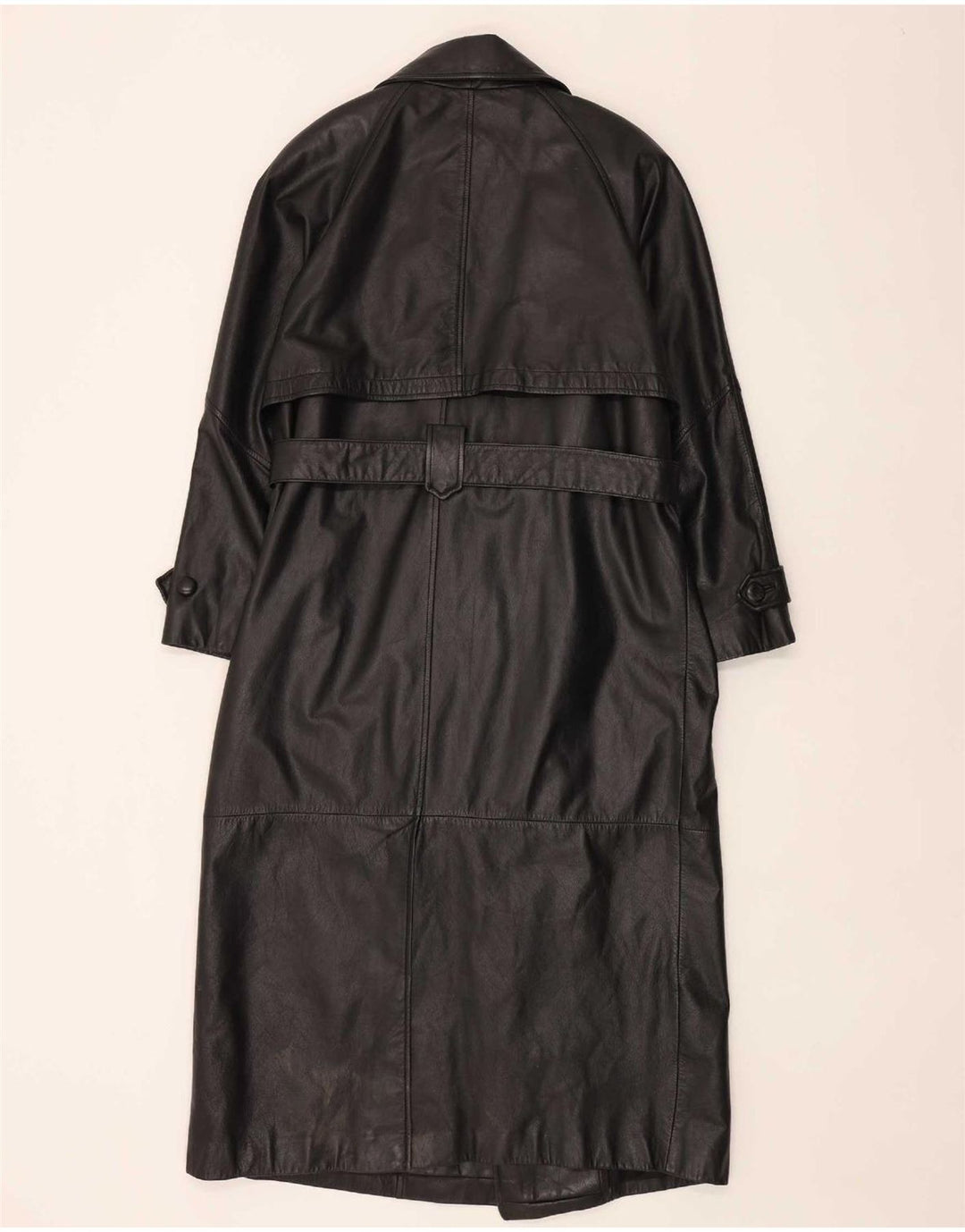 Vintage ženski preveliki kožni kaput UK 10 Small Black