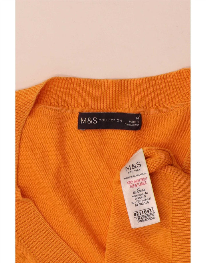 Marks & Spencer muški džemper s V-izrezom srednje narančaste pamučne boje