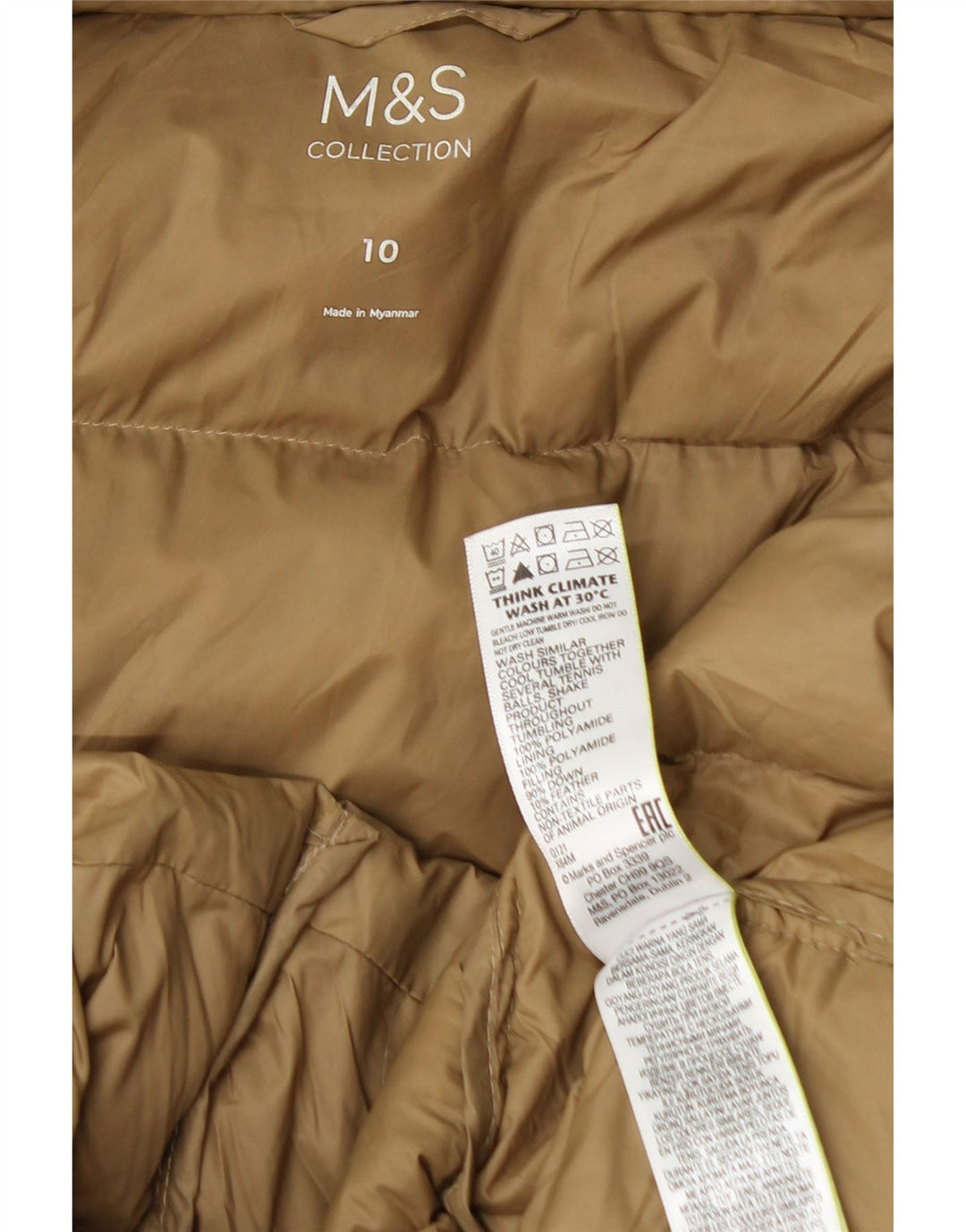 Marks & Spencer ženski preveliki podstavljeni kaput s kapuljačom UK 10 Small Beige