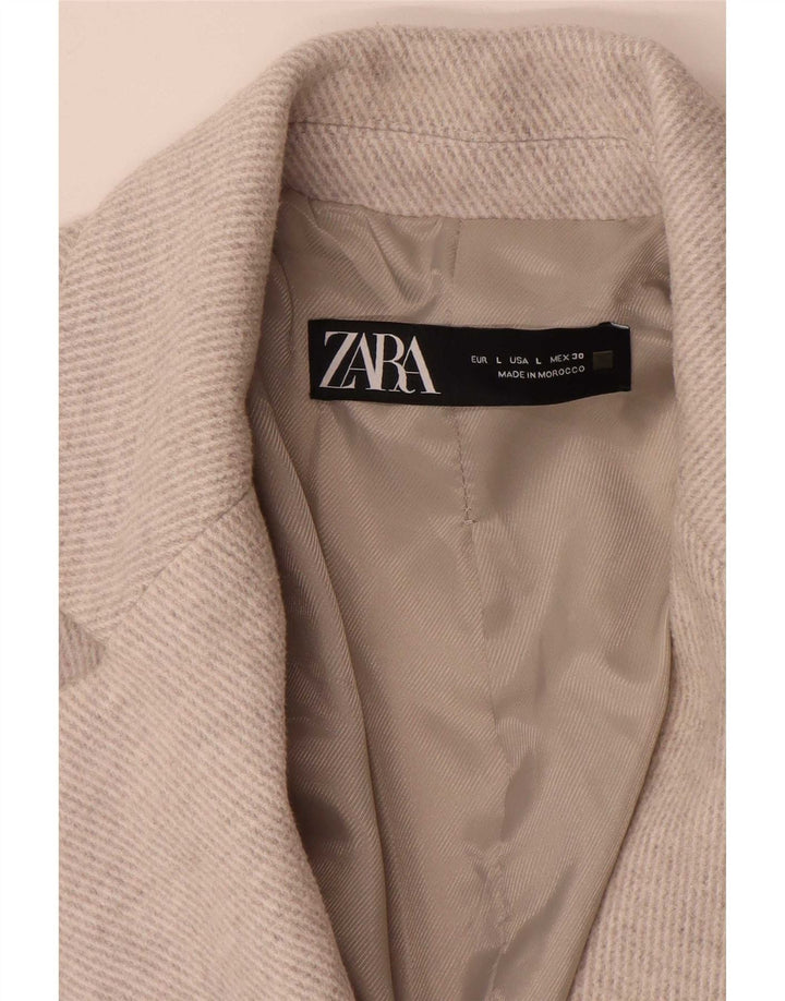 Zara ženski kaput s 1 gumbom UK 14 veliki sivi poliester